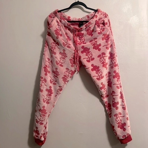 Disney Mickey Mouse Soft Fleece Lounge Pants pj with Pockets Size L - Picture 1 of 7
